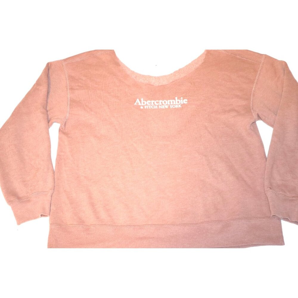 Abercrombie & Fitch New York Womens Pink Logo Pullover Sweatshirt Long Sleeve L